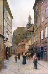 Kozna Ulicka, Prag, illustration från "Stara Praha (Gamla Prag)", 1895